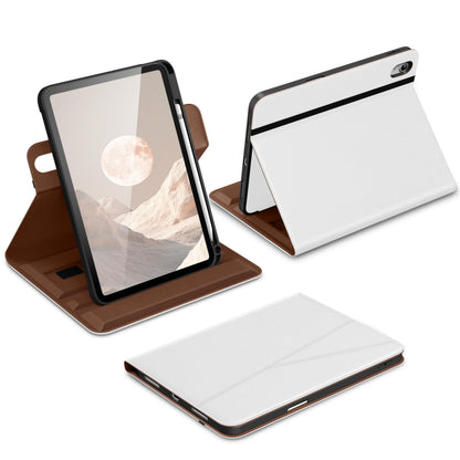 DTTO for iPad A16 Case, iPad 11th / 10th Generation Case (2025/2022), 360 Degree Rotating Premium Leather Folio Stand Cover with Pencil Holder, Brown