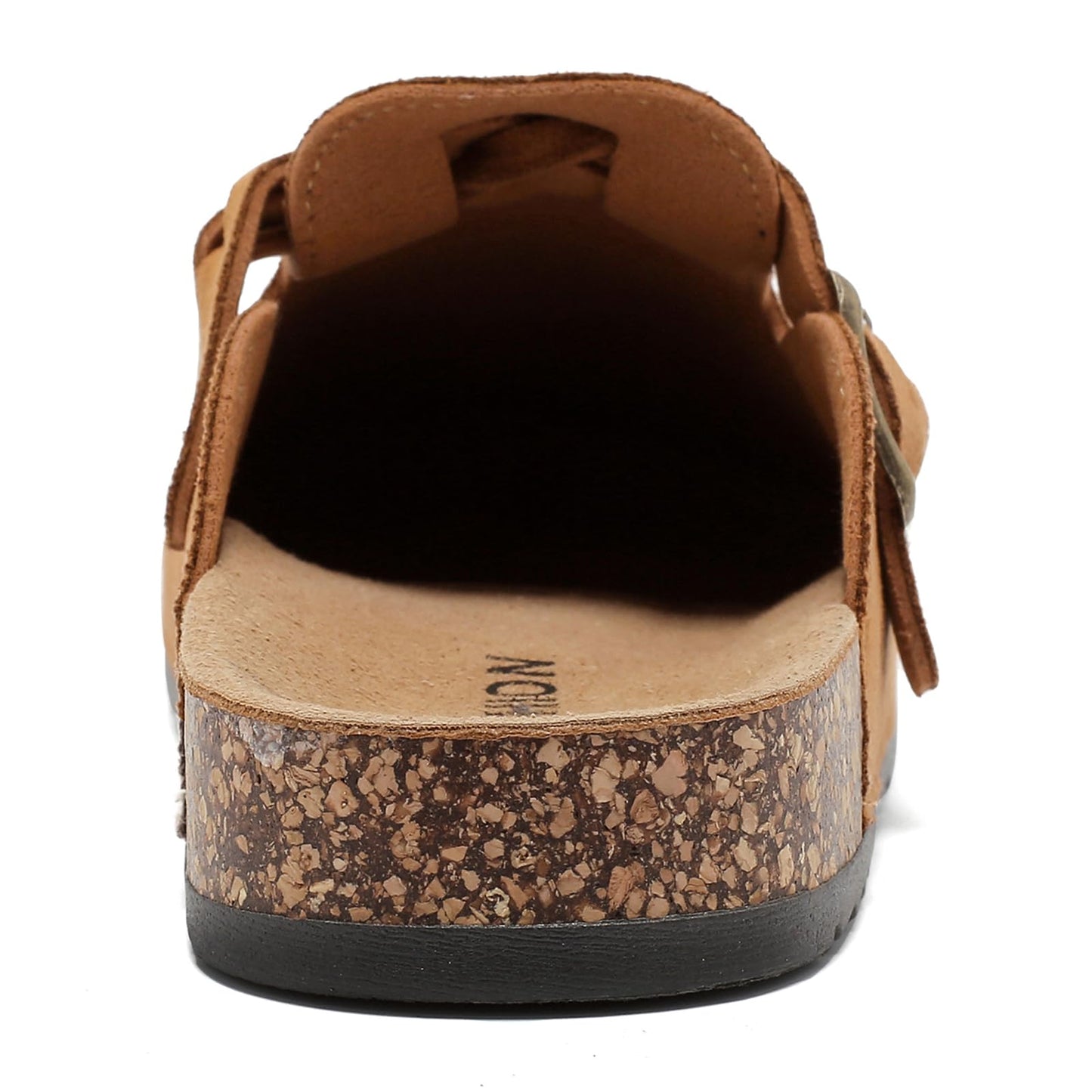 Women's Suede Clogs Mens Leather Mules Comfort Cork Footbed Sandals with Arch Support and Adjustable Buckle