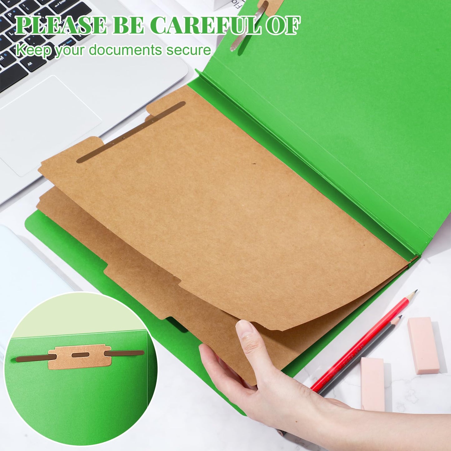 Skyygemm 24 Pcs Classification Folders Letter Size Bulk - 2 Dividers Pressboard File Folder with 3. 5 Inch Expansion, 2 Prongs Fastener, Heavy Duty Office File Organizer for Teacher Medical (Yellow)
