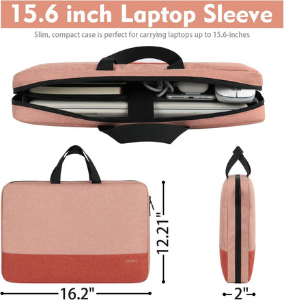 Funda para portátil Ytonet, bolsa para portátil TSA de 15.6 pulgadas, funda para portátil resistente al agua, bolsa de transporte para ordenador compatible con portátiles Lenovo, HP, Dell, Asus, regalos para hombres y mujeres, gris
