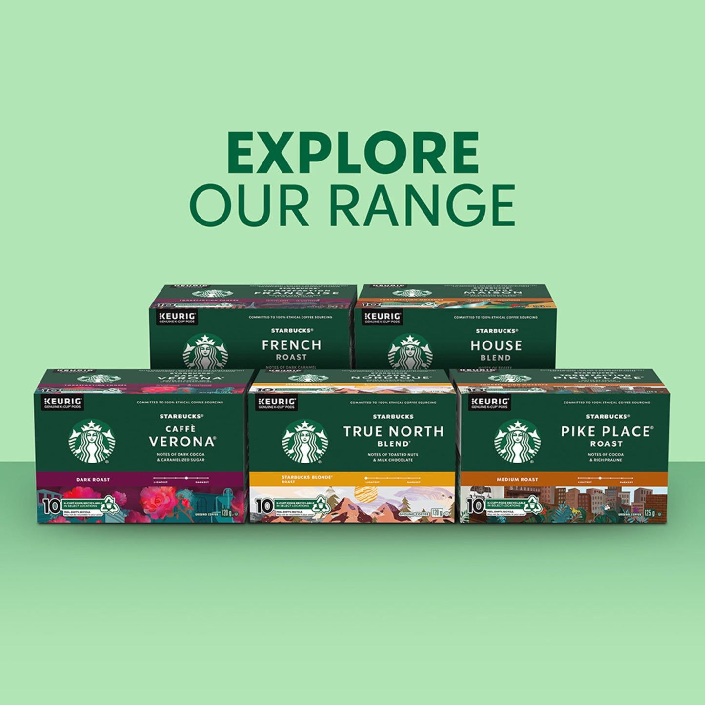 Cápsulas de café con sabor a caramelo Starbucks K-Cup. 10 unidades.