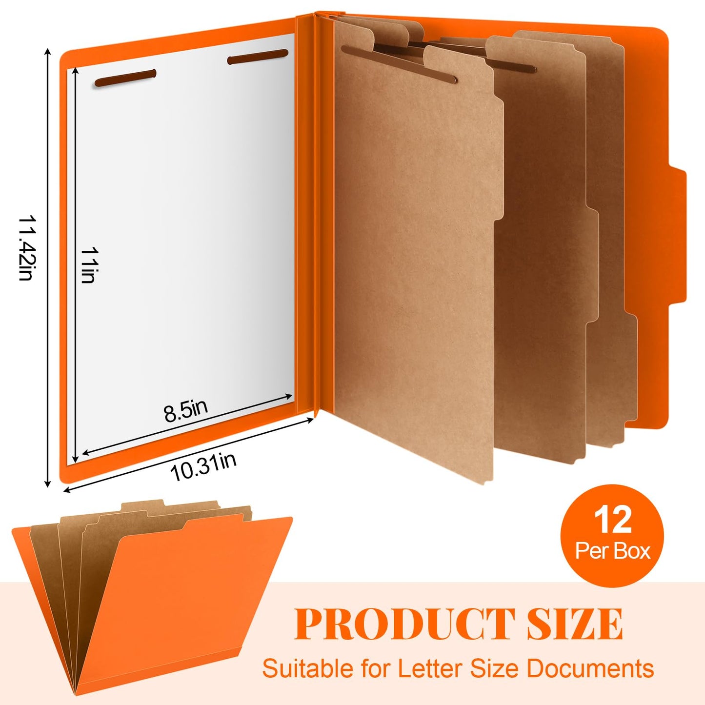 Skyygemm 24 Pcs Classification Folders Letter Size, 3 Divider Pressboard File Folder with Fasteners, Expanding File Organizer Bulk for School Teachers, Office Employee, Coworker, Staff (Yellow)