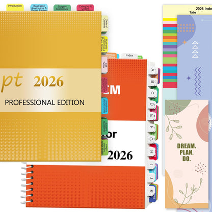 Index Tabs for CPT, AAPC Version ICD-10-CM, HCPCS Level II & ICD-10-PCS 2026, 4 Set Bundles Set (Book not Included), Color-Coded with Code Ranges, Laminated & Waterproof & Repositionable