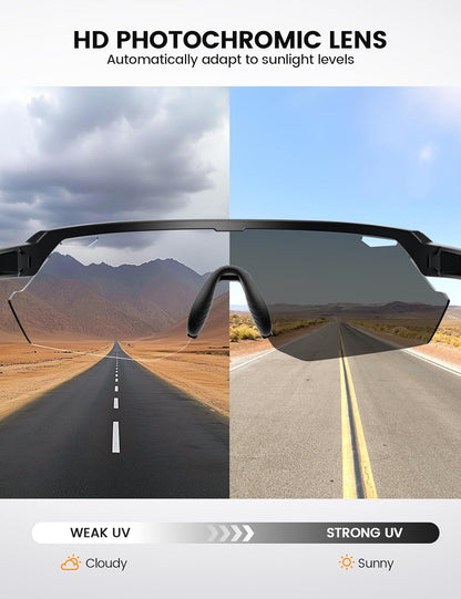 Lamicall Polarisierte Sportsonnenbrille Herren Damen, [24g Ultraleicht] Verstellbares Nasenpad Sportbrille für Fahrrad Wandern Laufen