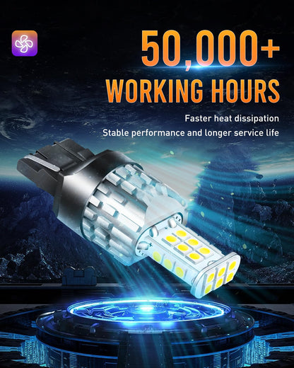 LUYED 3157 LED Bulbs Reverse Light Xenon White 1800 Lumens Super Bright 78 SMD 3056 3156 3057 4157 LED Bulbs,Used for Back Up Reverse Lights,Brake Lights,Tail Lights,Turn Signal Lights,Pack of 2