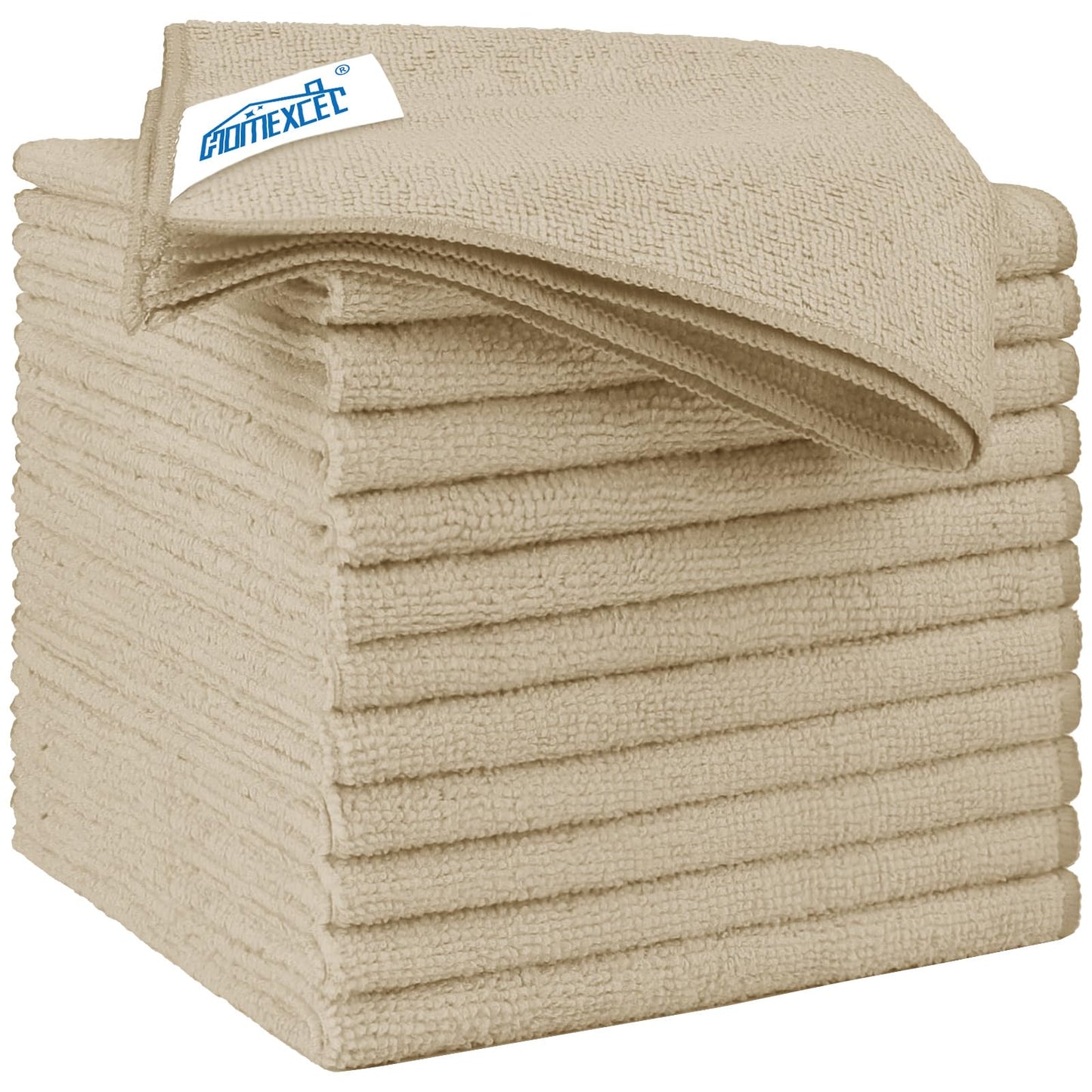 HOMEXCEL Microfiber Cleaning Cloth 12 Pack, 12.5 x 12.5 inch Microfiber Towels for Cars, Ultra Absorbent Car Washing Cloth, Lint Free Streak Free Cleaning Rags for Car, Kitchen, and Window (Grey)