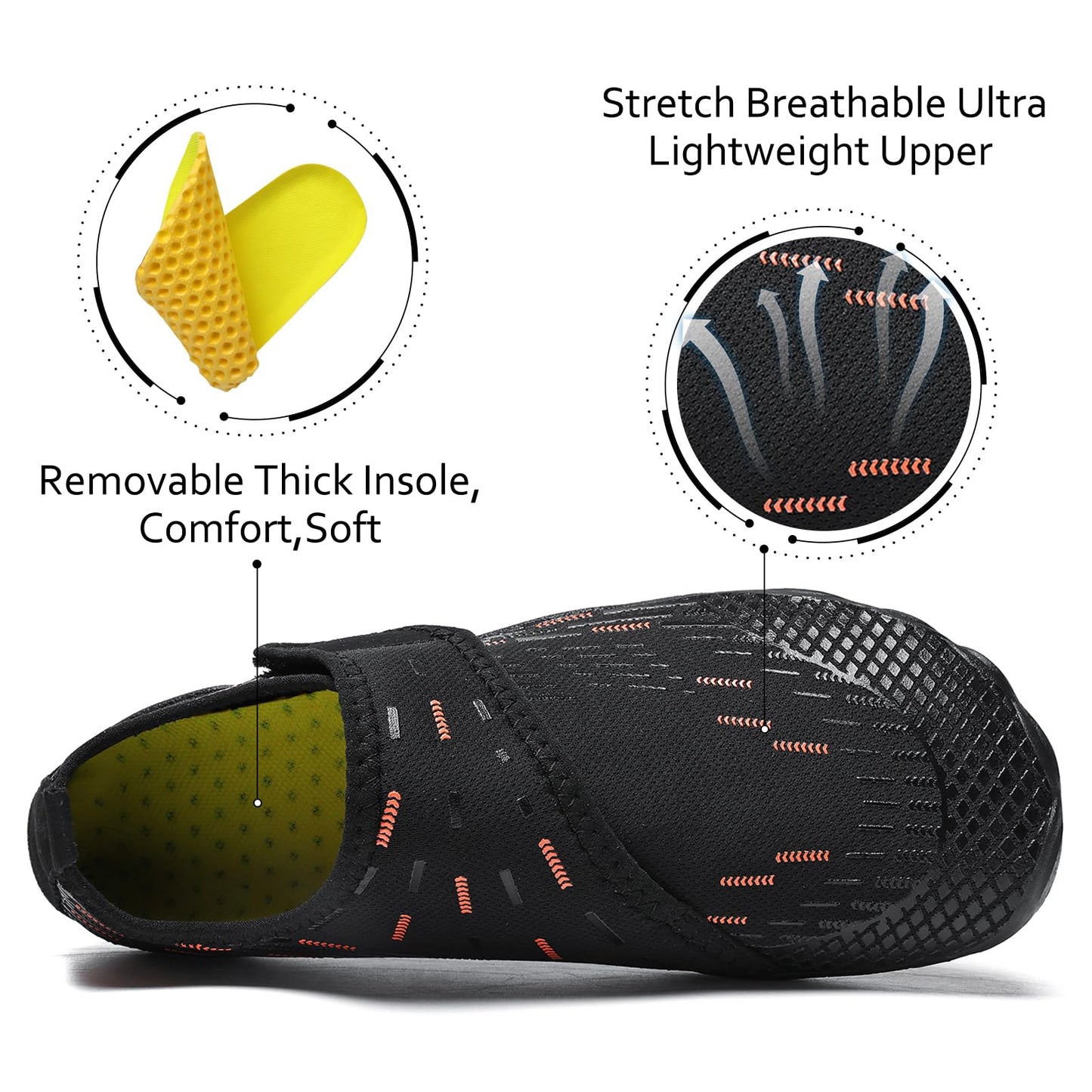 Water Shoes Mens Womens Quick-Dry Barefoot Swim Beach Pool Shoes Aqua Yoga Socks for Hiking Walking Diving Surf Outdoor Water Sports