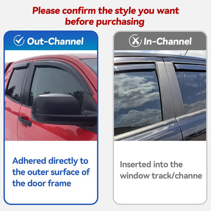 Window Visors Rain Guards for 2015-2026 Ford F150 SuperCrew & 2017-2026 F-150 Raptor F250 F350 F450 F550 Super Duty Crew Cab, Out-Channel Window Vent Deflectors Visors Shades Protectors