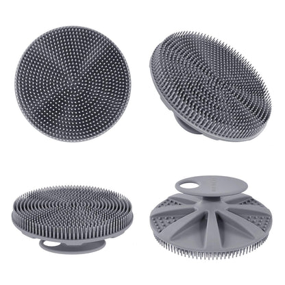 INNERNEED Duschbürste aus weichem Silikon in Lebensmittelqualität, Hand-Körperbürste zur Hautreinigung, sanftes Peeling, gute Schaumbildung (Schwarz)