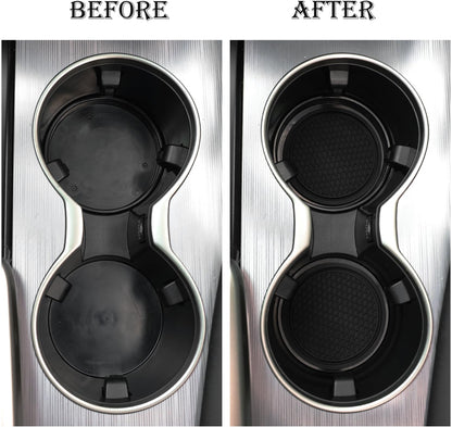 SINGARO Auto-Becheruntersetzer, 4 Stück universelle rutschfeste Becherhalter, in Ornamente eingebettete Untersetzer, Auto-Interieur-Zubehör, Schwarz