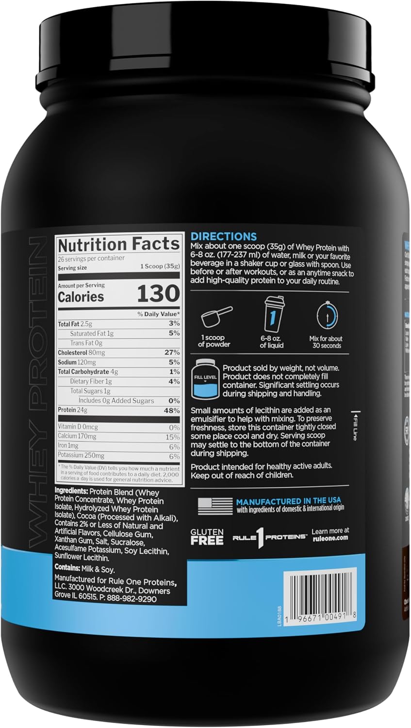 Rule1 R1 Whey Blend 68 Servings, Frozen Banana,, Frozen Banana 2.5 kilograms