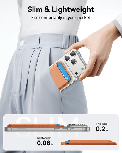 für MagSafe Wallet, 3 Kartenfächer, magnetische schlanke Handy-Geldbörse für iPhone 17/16/15/14/13/12 Pro Max Plus Air Serie, RFID-blockierendes veganes Leder, Schwarz