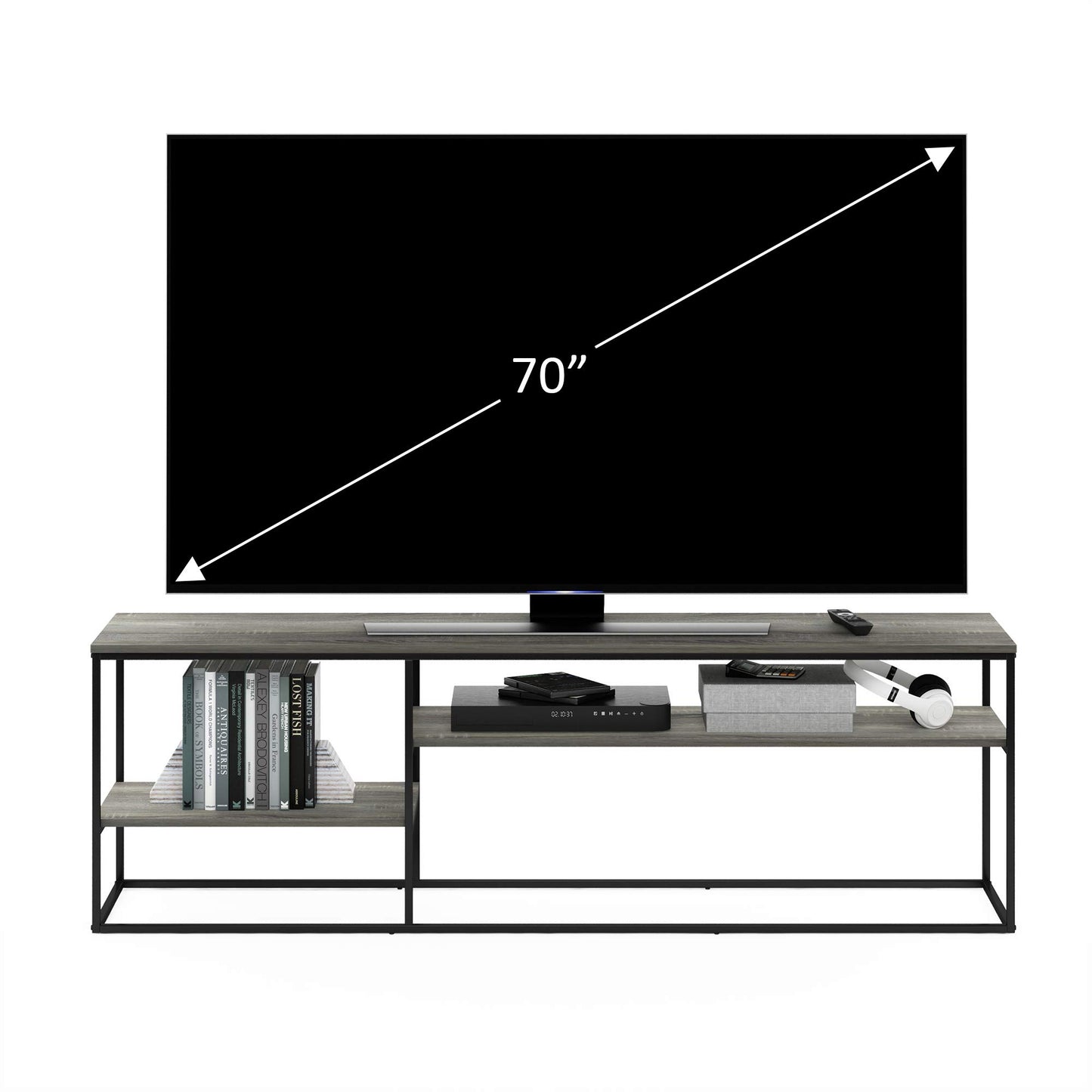 Furinno TOMI TV Stand, 5-Cube Entertainment Center with Open Shelf, Reversible TV Console, for Living Room, Bedroom, Home Office, Green