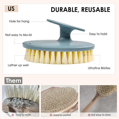 INNERNEED Duschbürste aus weichem Silikon in Lebensmittelqualität, Hand-Körperbürste zur Hautreinigung, sanftes Peeling, gute Schaumbildung (Schwarz)