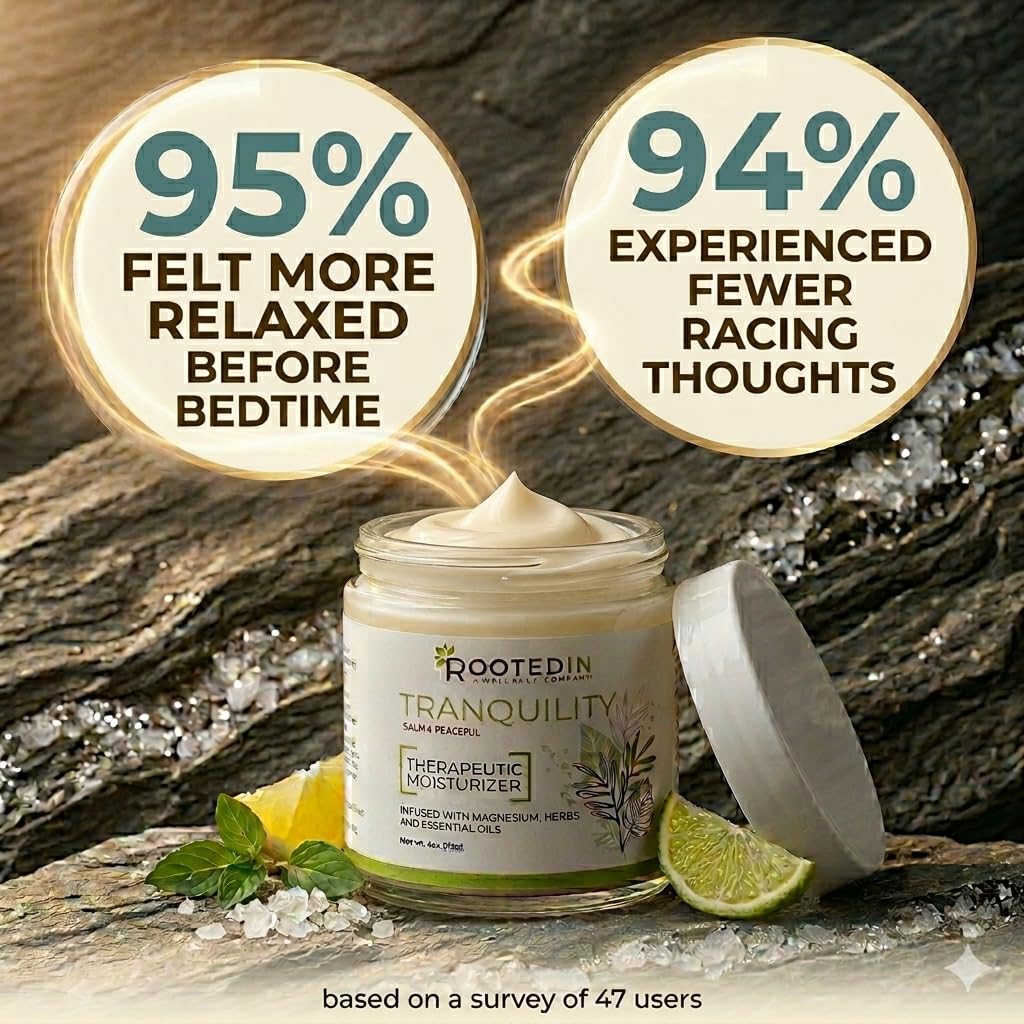 Rooted In Relief Magnesium Cream – 500mg Magnesium Chloride per Teaspoon – Enriched with Arnica, Comfrey & Botanical Blend – Targeted Muscle Support & Topical Relaxation – 4 oz Glass Jar