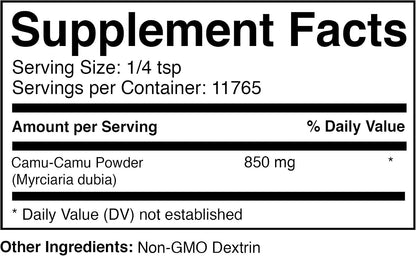 Prescribed For Life Camu Camu Powder | Camu Berry Superfood Fruit Powder for Smoothies | 20% Natural Vitamin C Standardized Extract Powder | Gluten Free, Non-GMO, Soy Free, Sugar Free (10 kg / 22 lb)