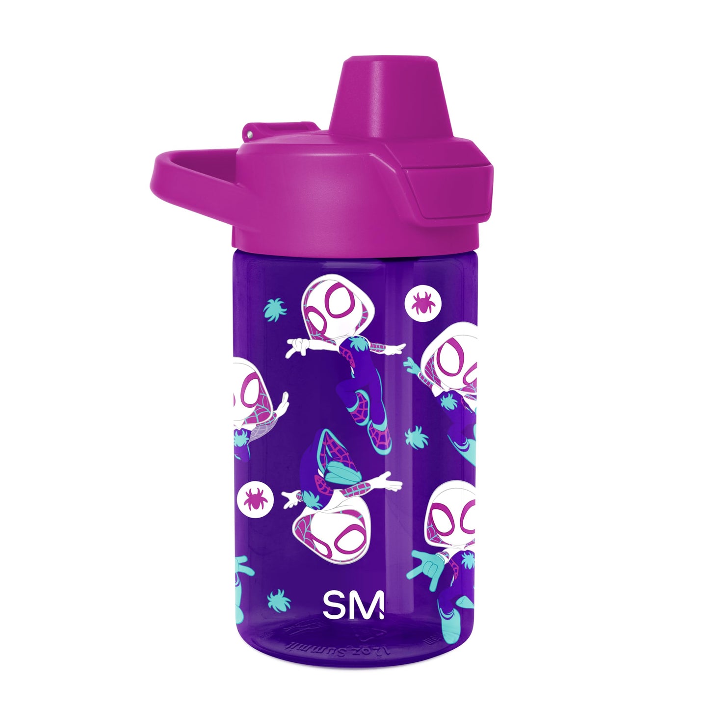 Simple Modern Peppa Pig Kids Tritan Plastic Summit Water Bottle | 12 oz BPA-Free Cup with Covered Leak Proof Straw Lid for Girls, Toddlers | Bubbles