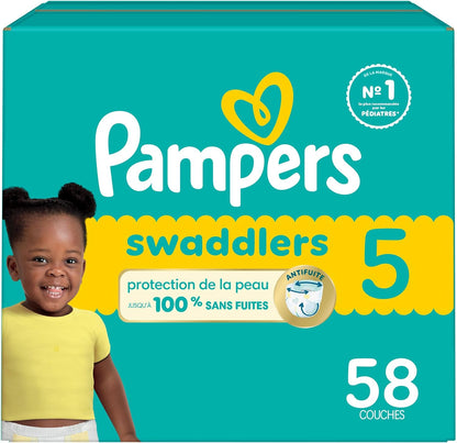 Pampers Swaddlers Windeln, Größe 0 (bis 4,5 kg), 84 Stück, Saugfähig, Hält Babys trocken und bequem, Hautverträgliche Einwegwindel