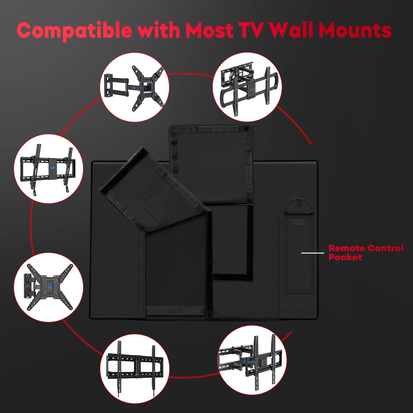 Zettum Outdoor TV Cover 58 Inch - 600D TV Cover Weatherproof & Waterproof for 55 to 58 Inch Outdoor TV, Heavy Duty TV Enclosure Protector for Outside Flat Screen TV (Size: 55"L x 6"D x 36"H)