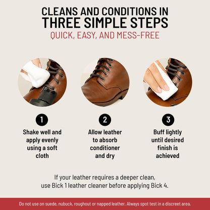 Bickmore Bick 4 Leather Conditioner 8 oz - Cleaner & Conditioner - Restore Polish & Protect All Smooth Finished Leathers