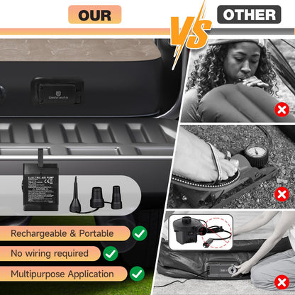 Umbrauto Car Air Mattress Backseat| Inflatable Truck Back Seat Camping Airbed for SUV Rear Seat, Blow Up Sleeping Travel Bed for Van Trunk with Pump & Pillows