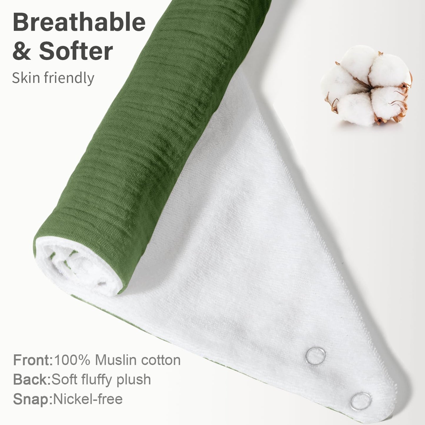 NISXABEBE Musselin-Baby-Lätzchen, 6er-Pack, Baby-Bandana-Spucktücher aus 100 % Baumwolle für Jungen und Mädchen, unifarbene Lätzchen für Spucken und Zahnen (Jungen)