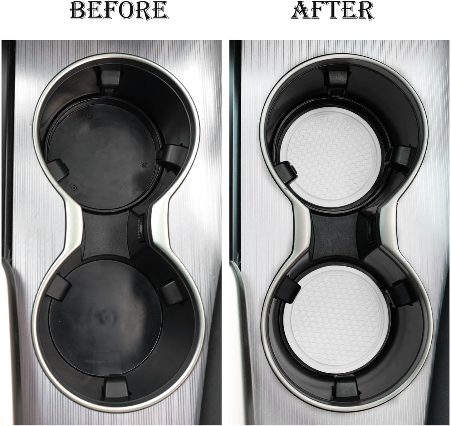 SINGARO Auto-Becheruntersetzer, 4 Stück universelle rutschfeste Becherhalter, in Ornamente eingebettete Untersetzer, Auto-Interieur-Zubehör, Schwarz