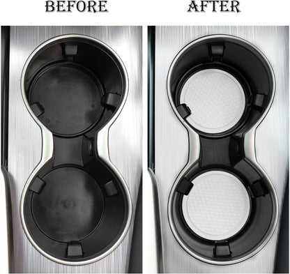 SINGARO Auto-Becheruntersetzer, 4 Stück universelle rutschfeste Becherhalter, in Ornamente eingebettete Untersetzer, Auto-Interieur-Zubehör, Schwarz