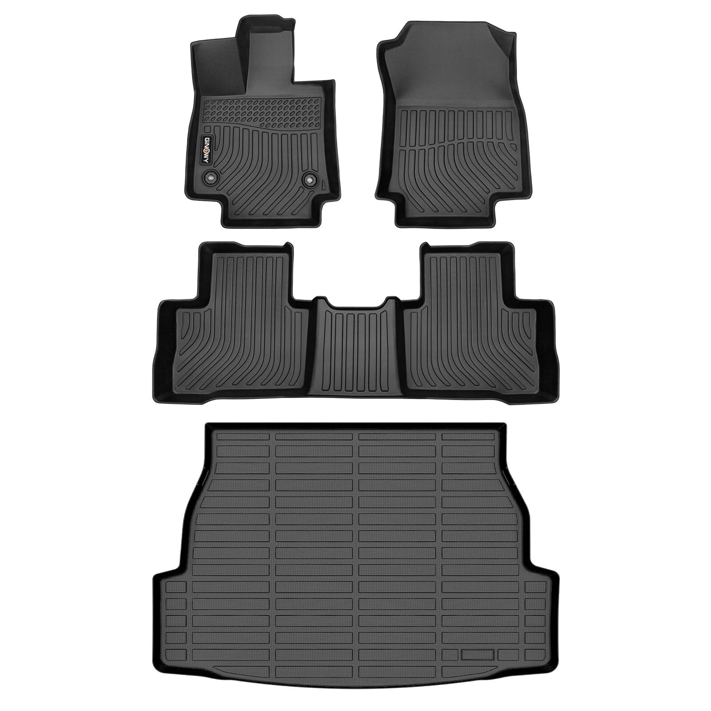 GINOWY-Floor Mats for Toyota 4Runner 1996-2002,1st+2nd Row,TPE All Weather Car Mats Custom Fit Rubber Floor Liners Car Accessories for Toyota 4Runner
