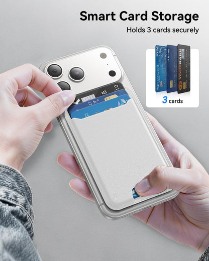 für MagSafe Wallet, 3 Kartenfächer, magnetische schlanke Handy-Geldbörse für iPhone 17/16/15/14/13/12 Pro Max Plus Air Serie, RFID-blockierendes veganes Leder, Schwarz