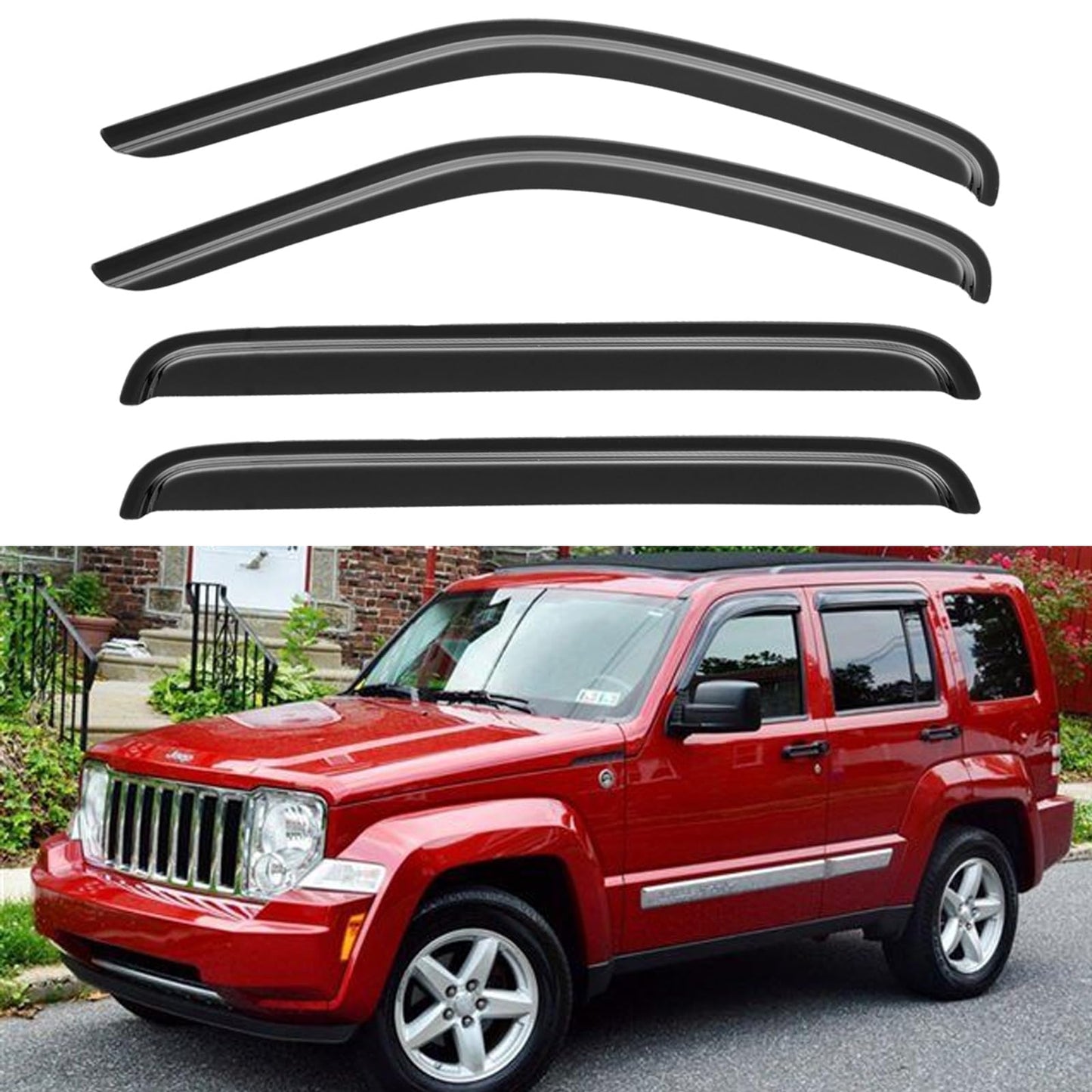 Window Visors Rain Guards for 2015-2026 Ford F150 SuperCrew & 2017-2026 F-150 Raptor F250 F350 F450 F550 Super Duty Crew Cab, Out-Channel Window Vent Deflectors Visors Shades Protectors