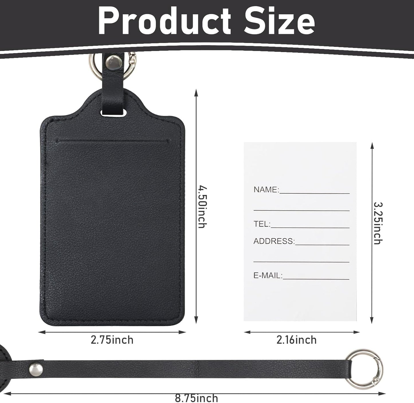 4 Pack Luggage Tag, Anyos PU Leather Travel Bag Labels Suitcase Baggage Tags with Name ID Card Privacy Protection