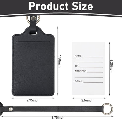 4 Pack Luggage Tag, Anyos PU Leather Travel Bag Labels Suitcase Baggage Tags with Name ID Card Privacy Protection