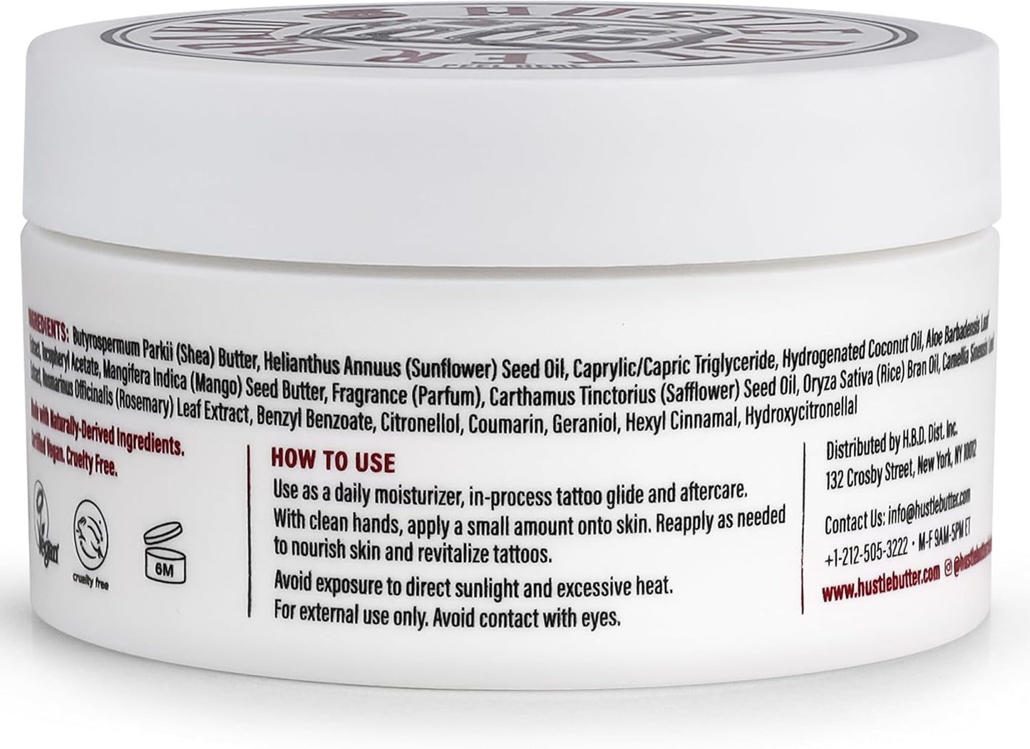 Hustle Butter Tattoo Aftercare 142g Tattoo Balsam, heilt + schützt neue Tätowierungen und verjüngt ältere Tätowierungen – 100% vegane Tattoo Creme ohne Petroleum