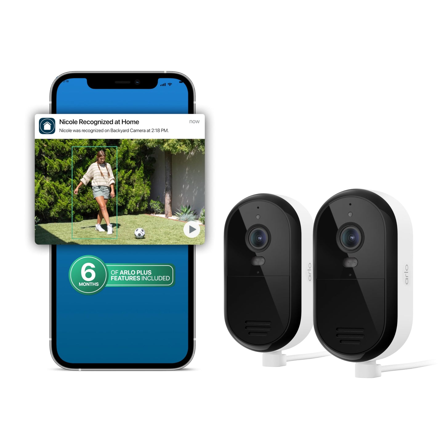 Security Camera Outdoor Wired 2-Pack - Arlo Essential 2K Surveillance Camera with Person Detection, Package Alert, Color Night Vision, 2-Way Audio, Weather Resistant, Motion Detection