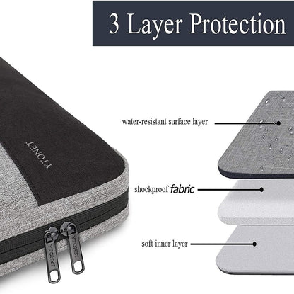 Funda para portátil Ytonet, bolsa para portátil TSA de 15.6 pulgadas, funda para portátil resistente al agua, bolsa de transporte para ordenador compatible con portátiles Lenovo, HP, Dell, Asus, regalos para hombres y mujeres, gris