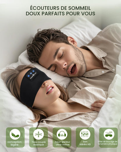 MUSICOZY Bluetooth 5.4 Schlaf-Kopfhörer-Stirnband, kabellose Schlaf-Kopfhörer-Schlafmaske Ohrhörer IPX6 wasserdicht für Seitenschläfer, Training, Laufen, Schlaflosigkeit, Reisen, Yoga, coole Tech-Gadgets, einzigartiges Geschenk