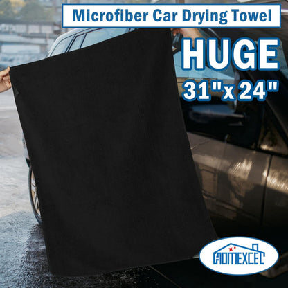 HOMEXCEL Mikrofasertuch 12er-Pack, 31,75 x 31,75 cm Mikrofasertücher für Autos, ultra-saugfähiges Autowaschtuch, fusselfreie, streifenfreie Reinigungstücher für Auto, Küche und Fenster (Grau)