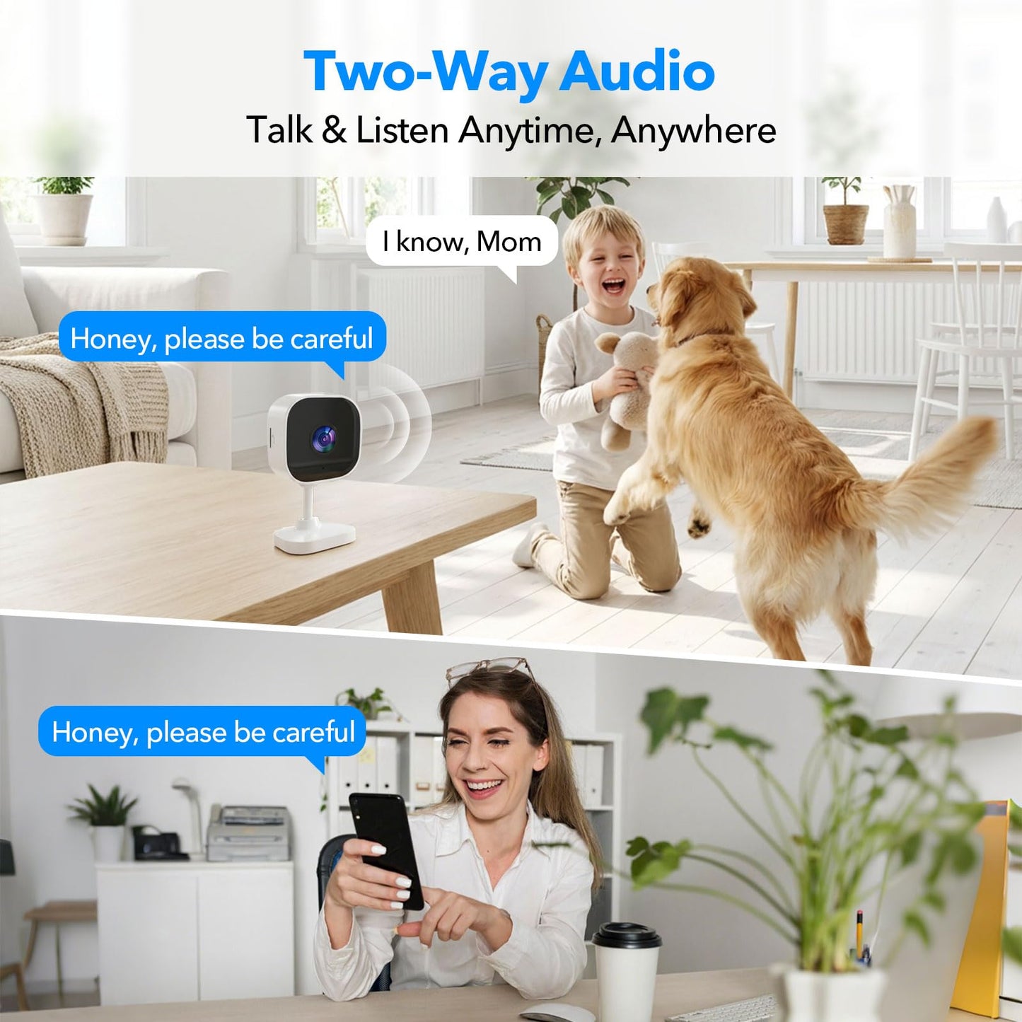 2K Cameras for Home Security Dual-Band 5G/2.4GHz WiFi Indoor Camera Baby Monitor & Pet Camera for Dog Cat Elder AI Motion Detect 2-Way Audio Night Vision 24/7 Local Recording SD Cloud Storage 2 Pack
