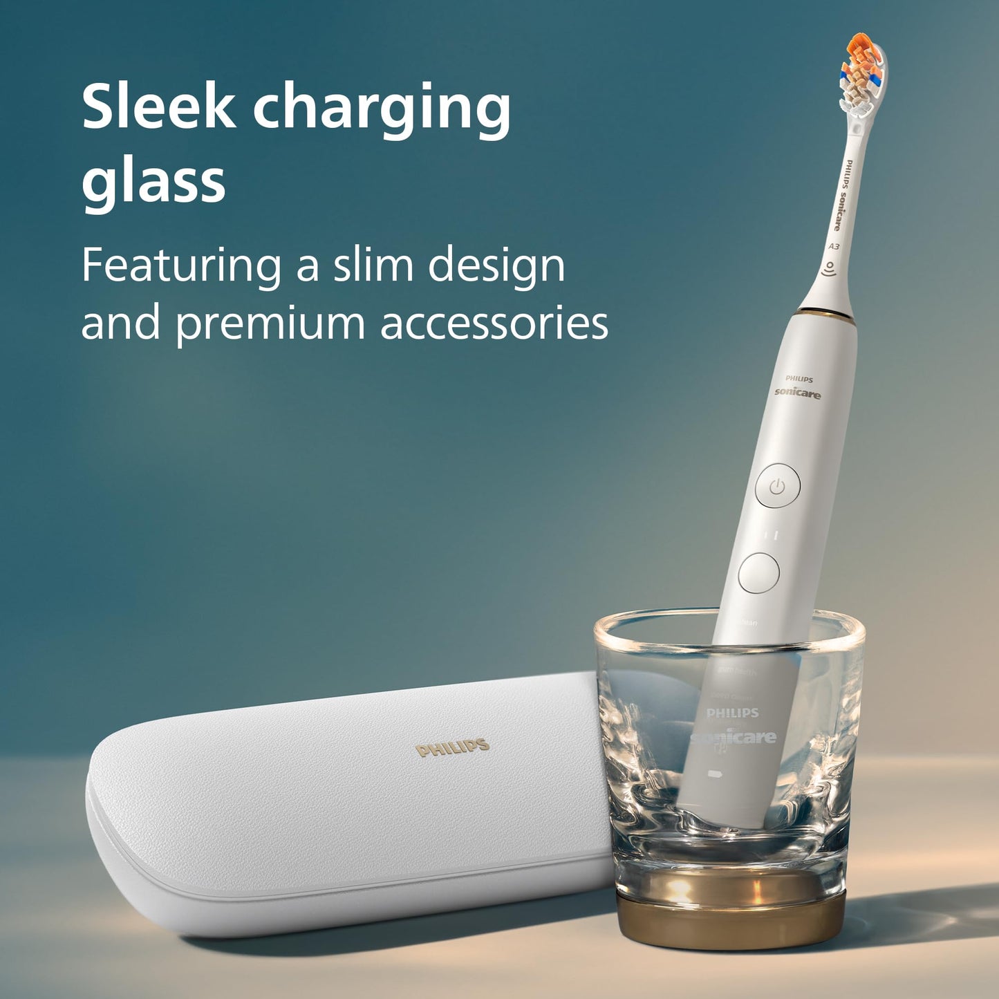 Philips Sonicare DiamondClean Smart 9500 Electric Toothbrush - Sonic Toothbrush with App, Pressure Sensor, 15 Brushing Settings, Replacement Reminder, USB Charging Travel Case, Black, Model HX9923/11