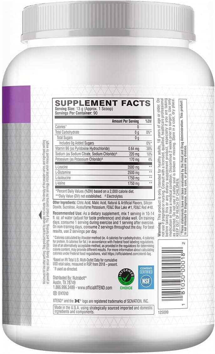 Xtend Amino Acids 90 Serves Italian Glacial Grape 1.28 kg
