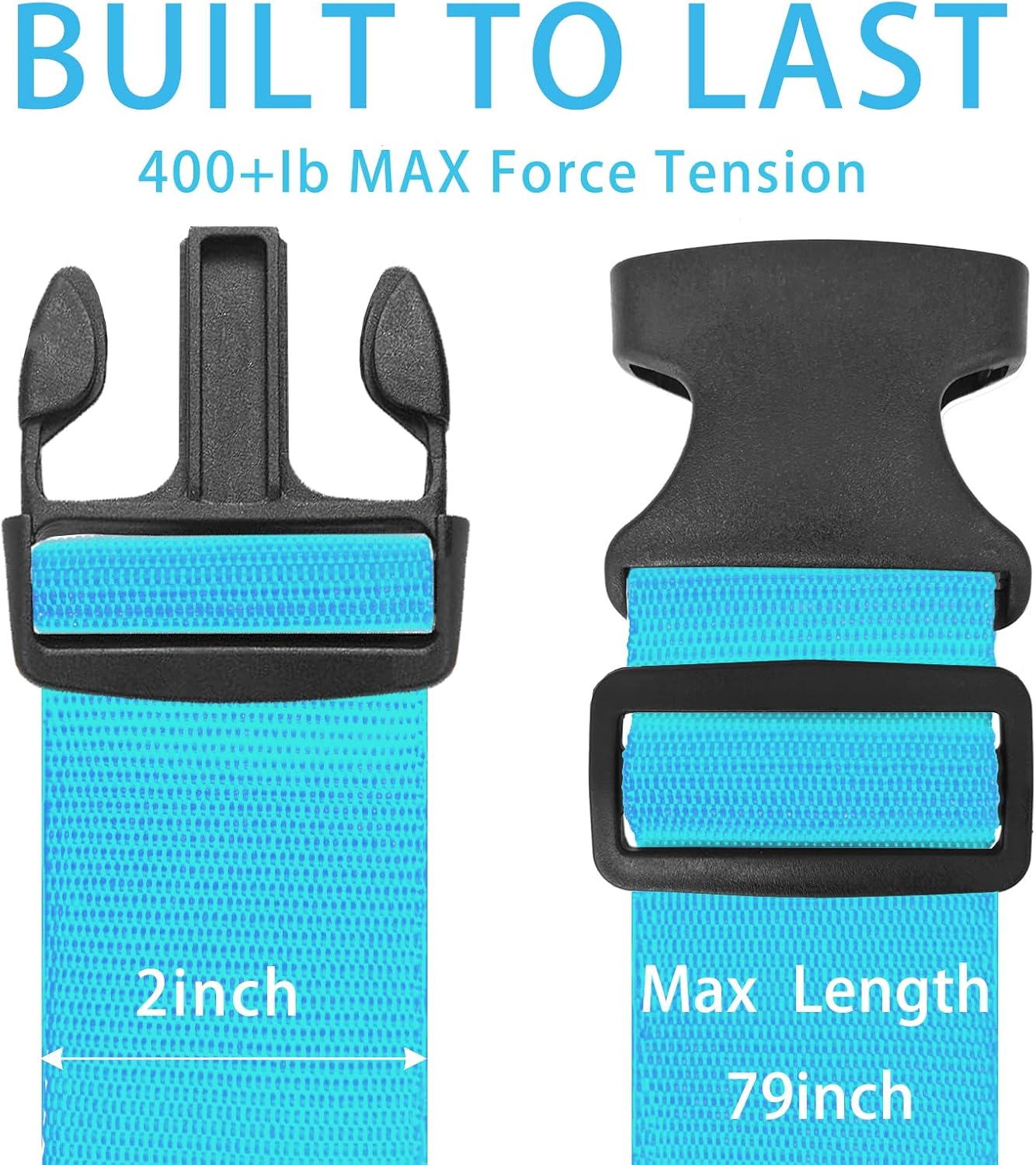 BILIONE 4er-Pack Gepäckgurte | 79 Zoll lange Gurte sichern den Koffer auf Reisen, TSA-zugelassenes Premium-Zubehör zum Anbringen einer zusätzlichen Tasche für den Reisegepäckverschluss (Blau+Orange+Grün+Pink)