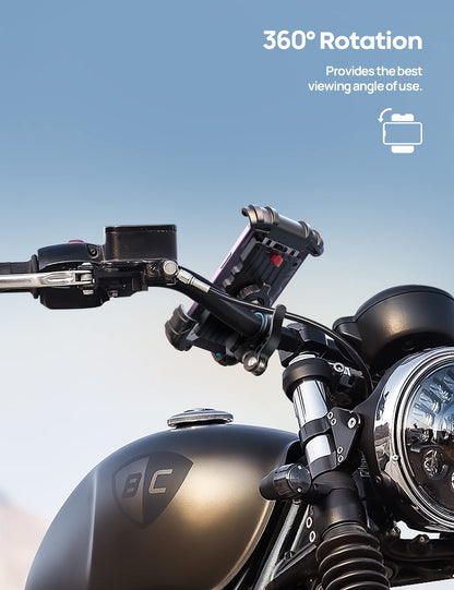 Lamicall Bike Phone Holder, Motorcycle Mount - Motorcycle Phone Holder, Handlebar Cell Phone Clamp, E-Bike Scooter Phone Clip for iPhone 17 Air Pro Max, 16 15 Plus, S20, 4.7 to 6.8" Smartphones