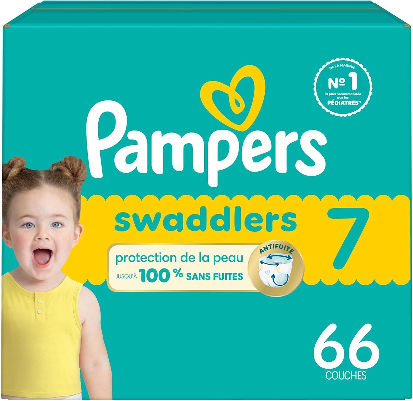 Pampers Swaddlers Windeln, Größe 0 (bis 4,5 kg), 84 Stück, Saugfähig, Hält Babys trocken und bequem, Hautverträgliche Einwegwindel