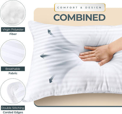 Utopia Bedding Bed Pillows for Sleeping European Size, Set of 2, Cooling Hotel Quality, for Back, Stomach or Side Sleepers