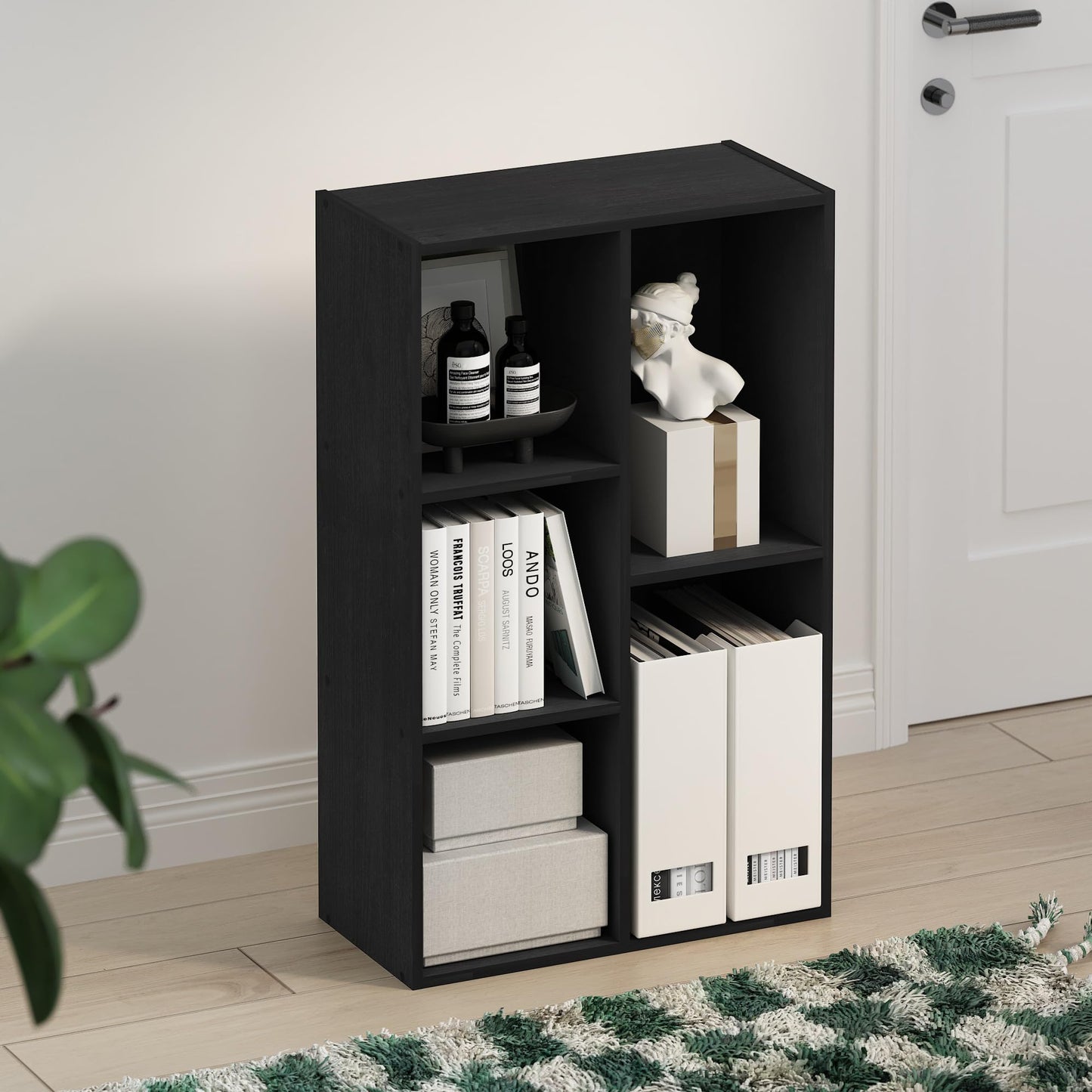 Furinno TOMI TV Stand, 5-Cube Entertainment Center with Open Shelf, Reversible TV Console, for Living Room, Bedroom, Home Office, Green