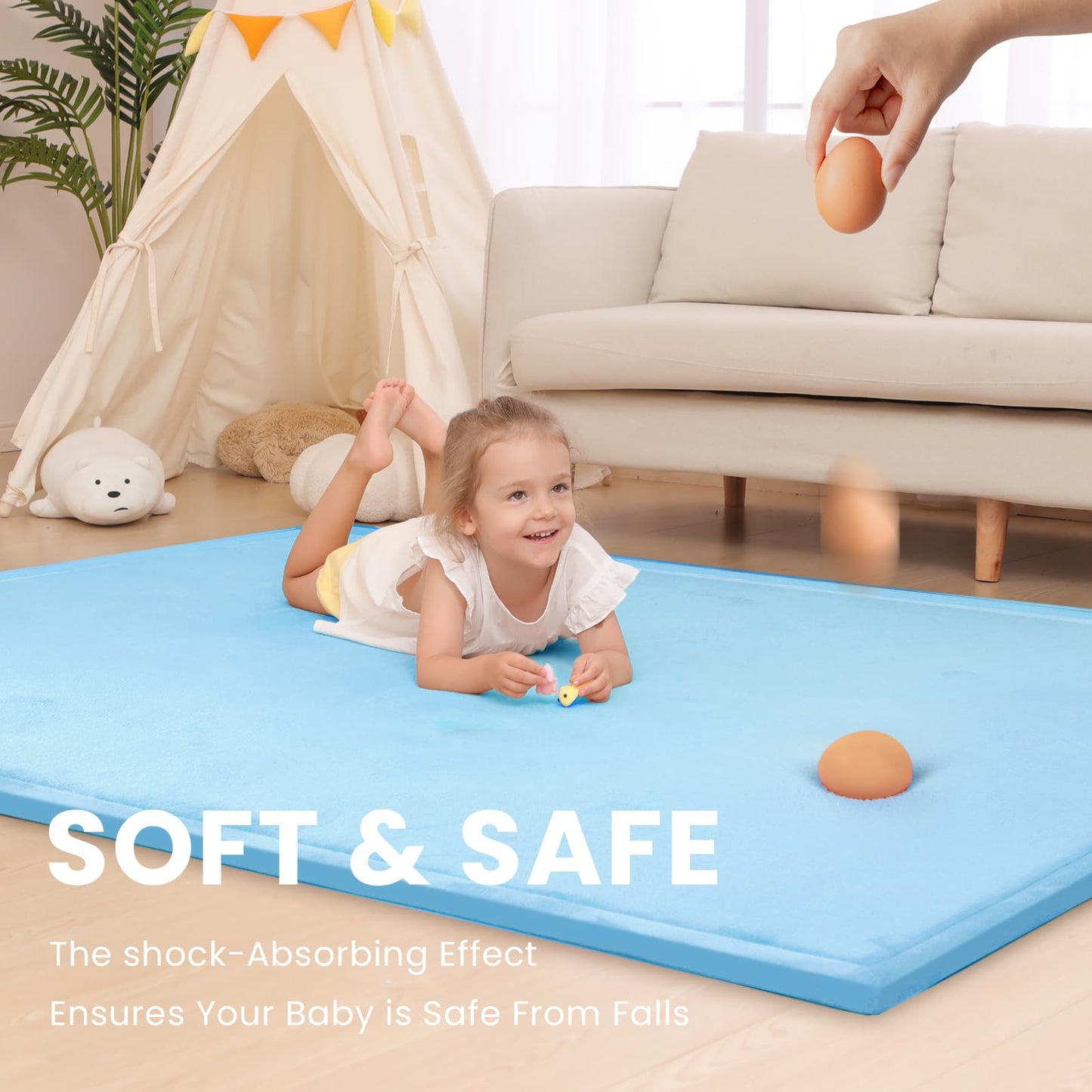 Huloo Sleep Ultra Soft Baby Spielmatte für den Boden, 3,3 cm dicke Elasti-Foam 127x127 cm Laufgittermatte für Kleinkinder, rutschfeste Rückseite, sicher zum Krabbeln und für die Bauchlage, Tatami-Stil (Dunkelgrau)