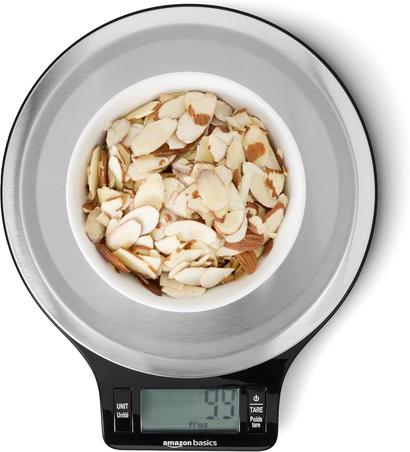 Amazon Basics Stainless Steel Digital Kitchen Scale with LCD Display, Batteries Included