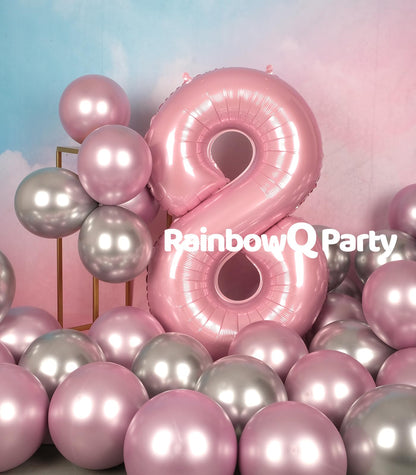 RainbowQ Party 1 Ballon Nummer 40 Zoll für Jungen oder Mädchen Groß Rosa 0-9 Folien-Mylar Großer 1 Zahlenballon Alles Gute zum 1. Geburtstag Party Jubiläumsdekorationen Zubehör