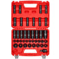 VEVOR 91-Piece 1/2" Drive Impact Socket Set, SAE (5/16" to 1-1/4") & Metric (8 to 32 mm), CR-V, Deep & Shallow, 6 Point, Ratchet Handle, Universal Joint, Adapters, Extension Bars (3, 5, 10 in)